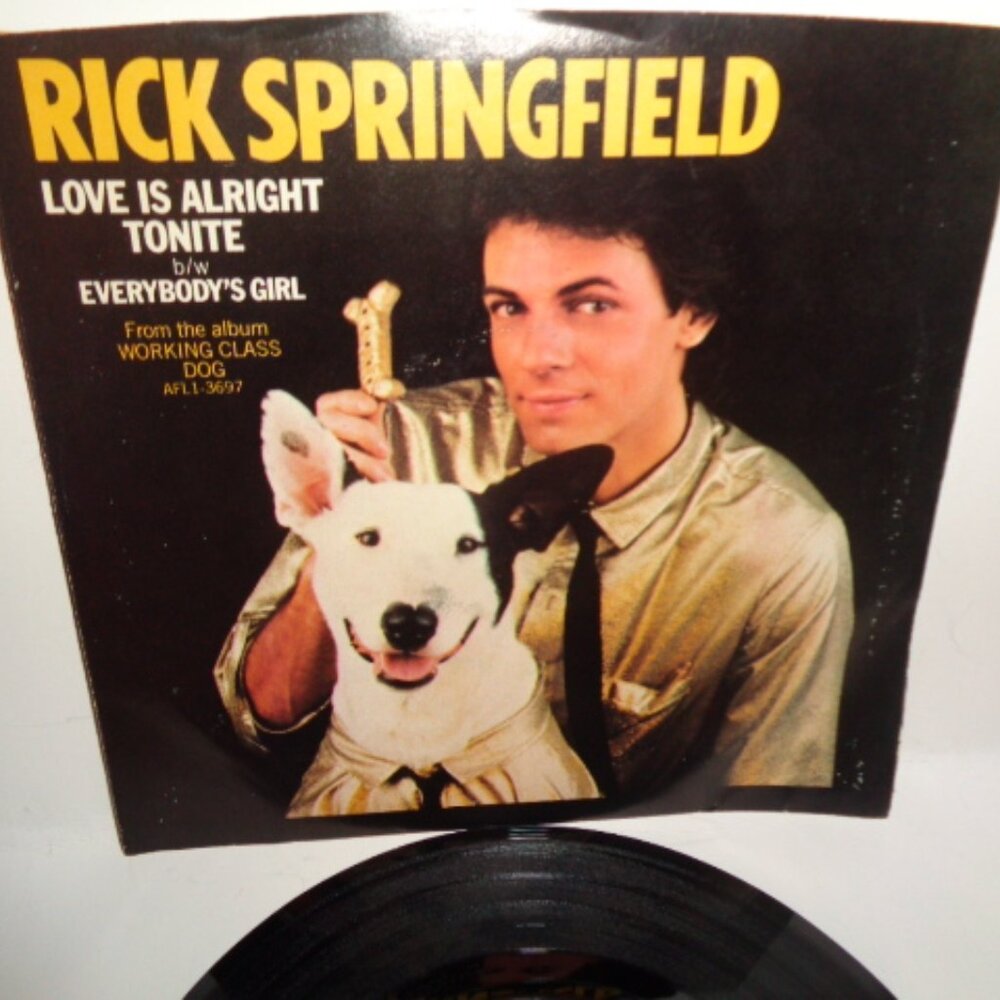 Rick Springfield, Love Is alright Tonite/Everybody's Girl 45 RPM/PS 1981
